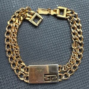 Givenchy Gold Chain Bracelet with Logo